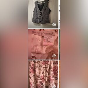 Smart Set Vest size 8 & Vintage Floral Skirt size 30, lot of 2